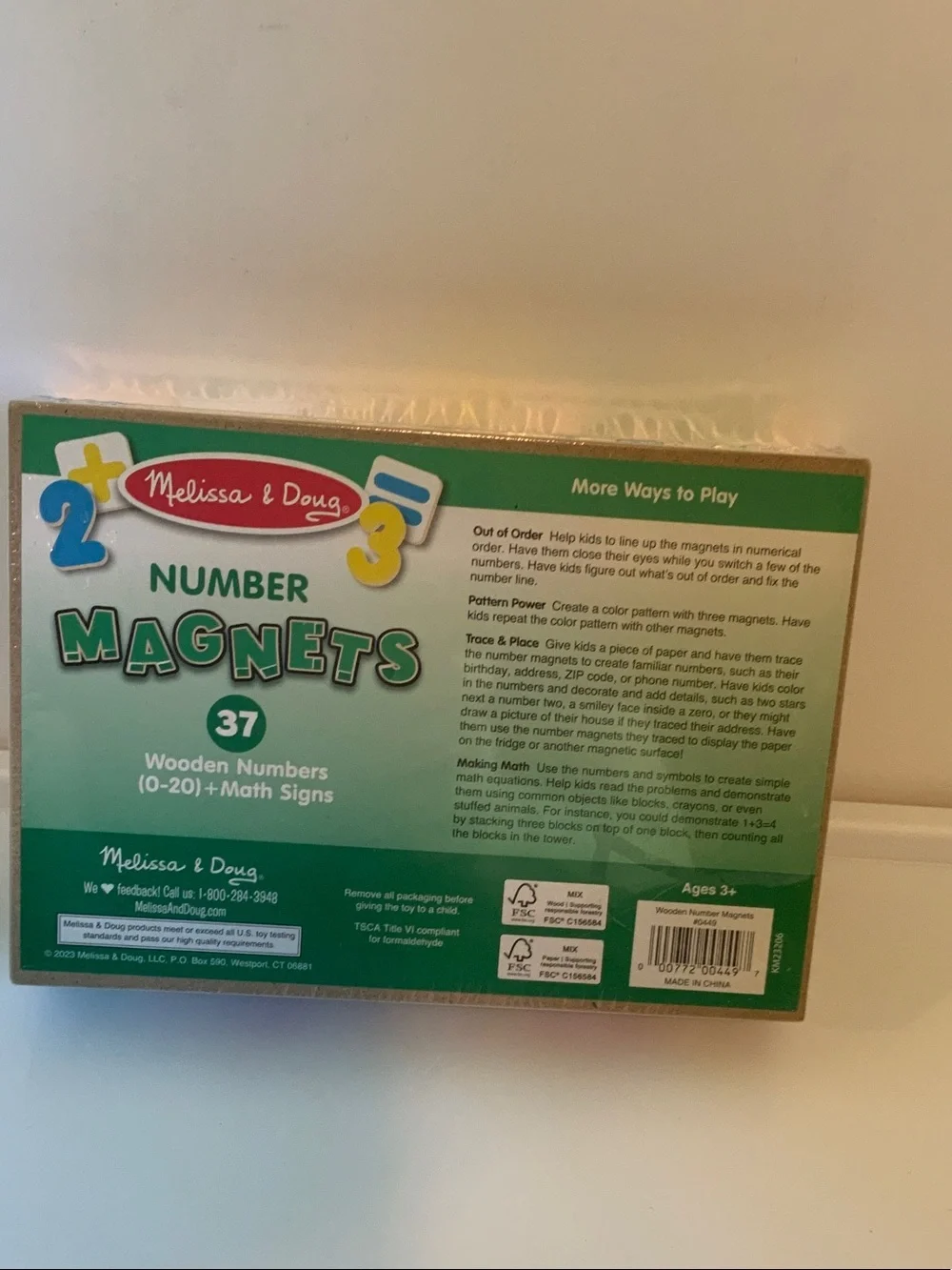 Melissa & Doug Wooden Number Magnets in Red, Blue, Yellow, Green, Black